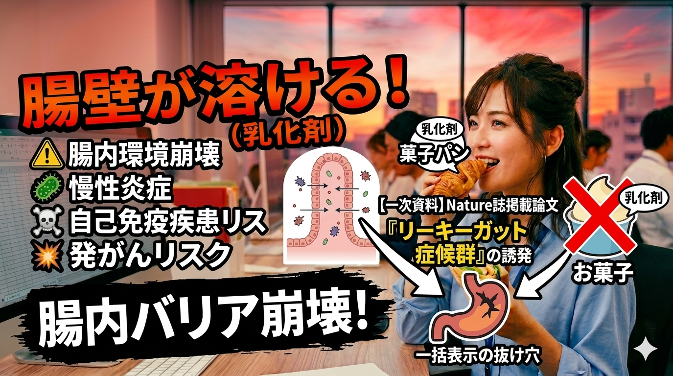 乳化剤の危険性とは？大豆由来を掲げる日本と不使用を掲げる海外という記事のアイキャッチ画像