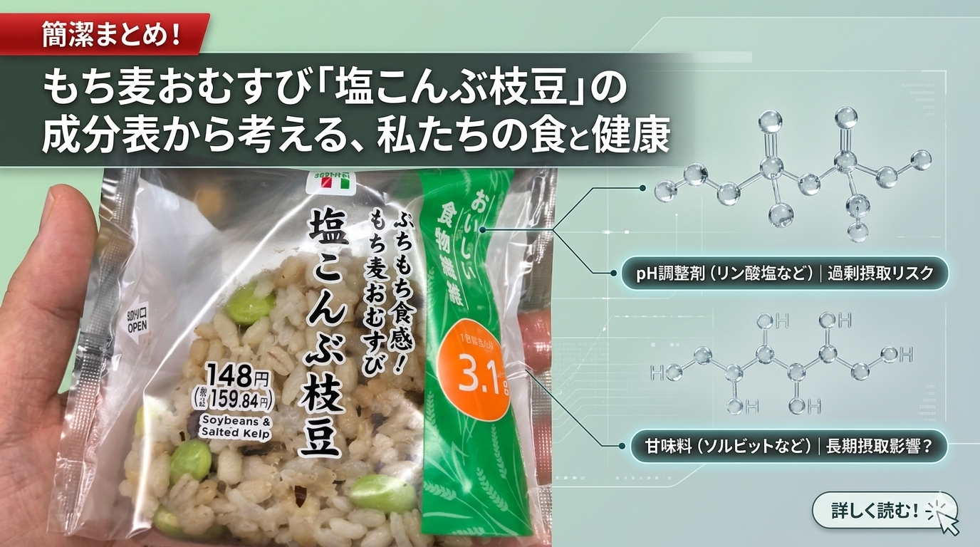 セブンイレブンの「塩こんぶ枝豆」おにぎりの添加物解説記事のアイキャッチ画像