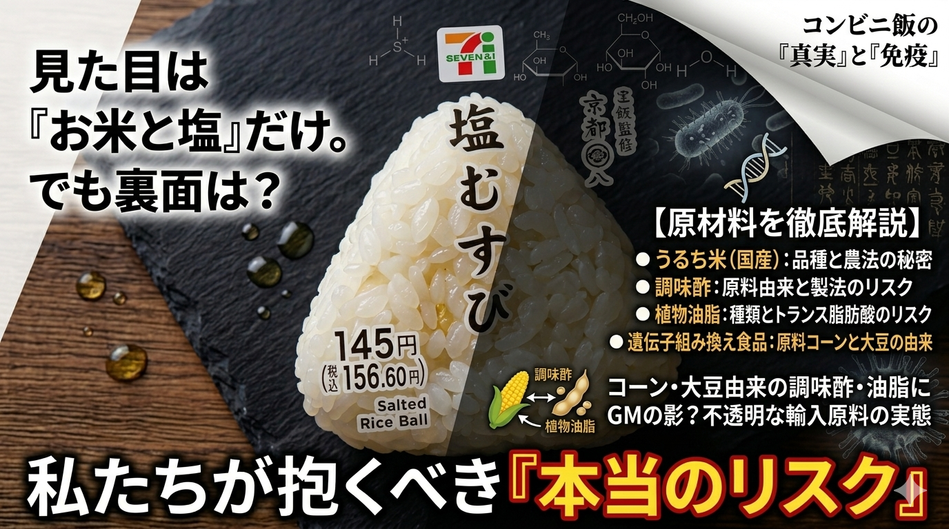 セブンのおにぎりの原材料の解説のブログ記事のアイキャッチ画像