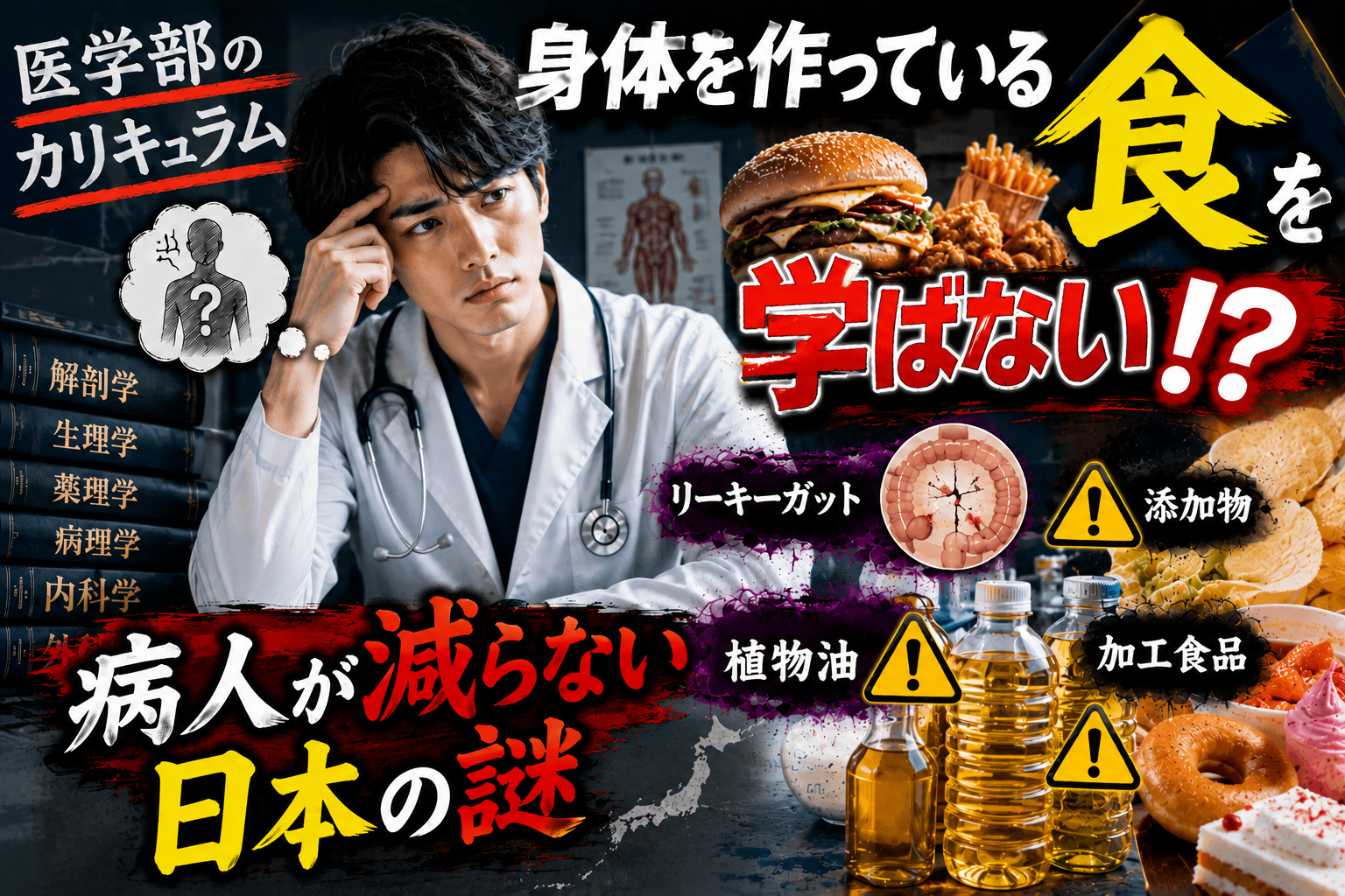 日本の医者は食を習わない？医学部カリキュラムと慢性炎症の真実という記事のアイキャッチ画像